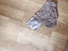 Quick Cum on GF Nylon Stockings