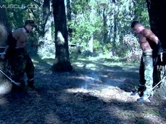ROPED MUSCLE JOCKS - Tyler and Duke corded and taunted in the forest (Tyler Saint)