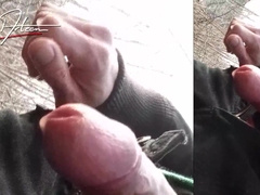 Japanese twunk jacks his sausage outside and droplets humungous, gloppy, and dribbling jizz.