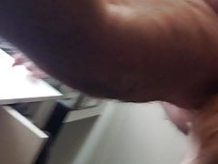 Uncut daddy bear feeding