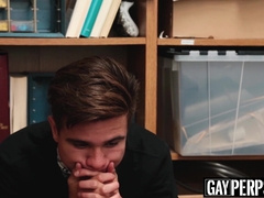 Young perpetrator bouncing on officers huge black cock