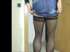 Judith: Crossdresser dancing and play alone