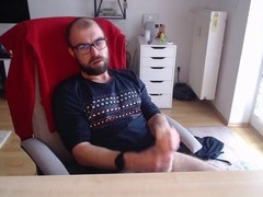 Unshaved German guy uses sex toy for self-pleasure
