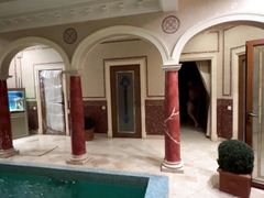 Two Guys with Big Dicks Fucked Each Other in a Sauna and Came on Each Other