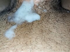 Latino cumming a lot in the living room