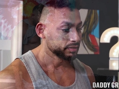 Muscular stepfather Miguel Rey anally wrecks son Rob Quins caboose