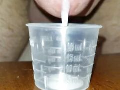 Extreme Closeup Huge Thick Load of Cum Edged Out Into Cup and Swallowed