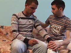 Pretty Latino rides wide open his horny tight ass to take his friend's cock and feel his hot juice in his ass