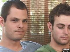 College gays are screwing around on the couch