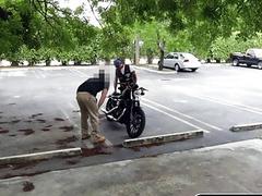 Older biker dude gets his ass spread for a thick rod