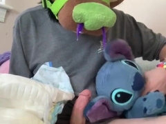 Hairy ABDL Father Having Joy In a Soggy Nappy.