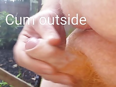 Redhead cock cum outside