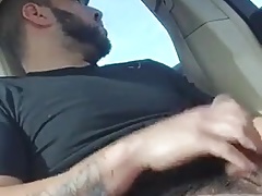 Hotes guy car wank