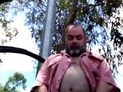 Str8 babby bear jerkin off in the park 9