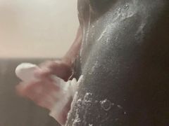 Pantyhose shower stroke.