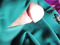 Cum stained slutty Mini Skirt gets stroked and jizzed