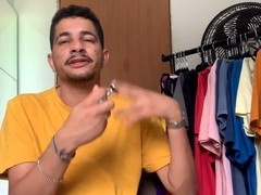 Solo session with gay anal toy and plug