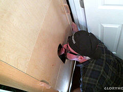 enormous trunk First Time Gloryhole practice