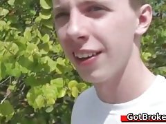 Straight teen dude does gay sex for cash