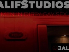 Athletic jocks enjoying the heat of the sauna while fucking each other