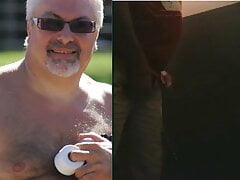 Bearded daddy caught pissing