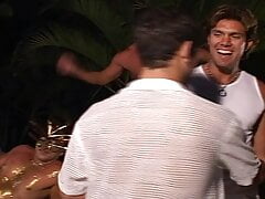 At the party the bartender gets nibbled and fucked hard and enormously deep by a guest