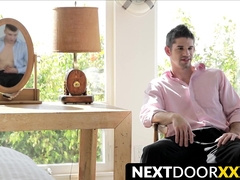 NextDoorXXX.com - Young stud services his boss's cock for a raw reward