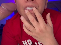 Oral with long jism have fun completing