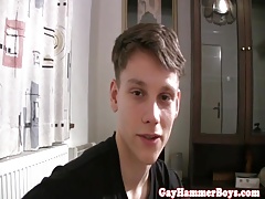 Euro college amateurs milking cum on camera