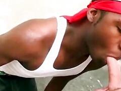 White guy loves getting into thug ass whille in the hood