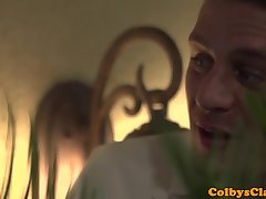 Masturbating stud assfucks hunky delivery guy