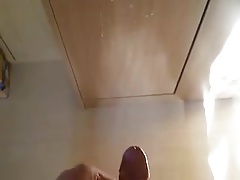 Distance shooting contest - Guy blasts cum