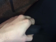 Cumming in compression shorts