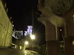 crossdresser  sounding in front of the cathedral 63