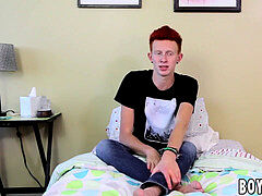 Naughty red-haired butt licker Dylan Mermaid masturbates his rod