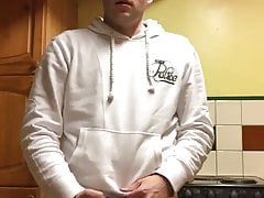 To horny to undress I cum on cam