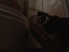 Transvestite Abby attempting indeed rock-hard to please that fake penis)