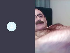 Hairy daddy masturbates on webcam