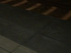 Wanking in a Train station