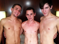 Barebacking with three perfect men who do not mess around