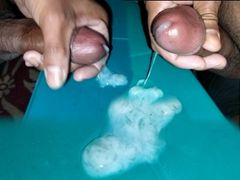 Thick Cumshot on Table Fucking Table