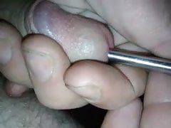 First attempt to insert a stainless steel rod in my dick