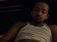 Mishaun Strokes Cock And Relaxes In Bed