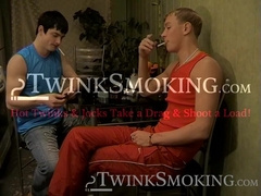 Young hotties Gus and Roma had fun in their wrestling match and smoked fucking togeth