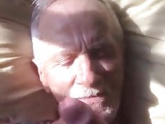 Older man loves to eat cum