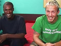 Jovial white guy gets stuffed with black cock