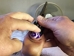 Saturday foreskin - small blue pliers plus 2 rubber balls