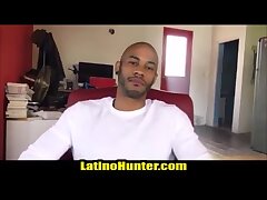 Built Latino sucking and fucked raw by 2 big uncut dicks