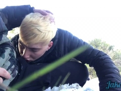 Drilling in the Snow Jake Gobbles Ice and Pearl Juice