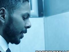 Ragingstallion office hunks fuck bareback in work bathroom